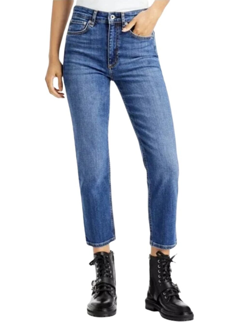 Rag & Bone Nina High-Rise Ankle Cigarette Denim Jeans Women's 30 Jasper Designer